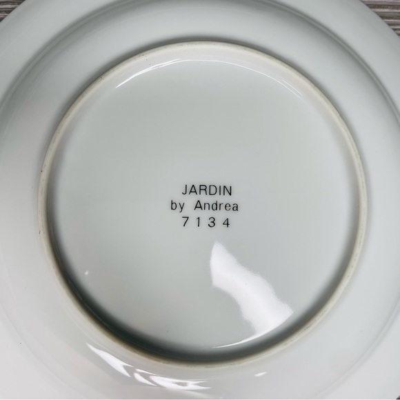Vintage Jardin by Andrea " Sedek" Pattern Porcelain Dinner-Soup Bowls floral - Picture 6 of 7